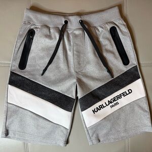 Karl Lagerfeld Kids Gray and Black Shorts